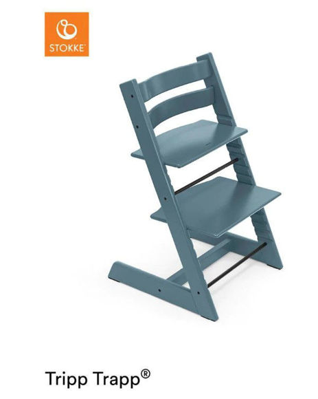 Εικόνα της Stokke Tripp Trapp Chair Κάθισμα Φαγητού Fjord Blue & Δώρο το Baby Set