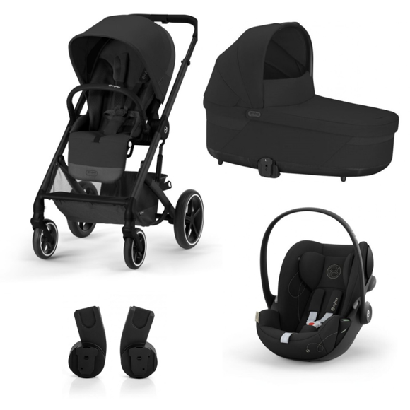 Εικόνα της Cybex Σύστημα Μεταφοράς Balios S Lux Set S Καρότσι, Πορτ Μπεμπέ, Κάθισμα Αυτοκινήτου Cloud G και Αντάπτορες Moon Black | black