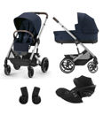 Εικόνα της CYBEX Σύστημα Μεταφοράς 3in1 Balios S Lux Silver Frame Ocean Blue με κάθισμα Cloud G i-size Moon Black